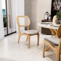 Kit 4 Cadeiras Para Sala De Jantar Estofada E Tela Mariah L02 Linho Cru - 7