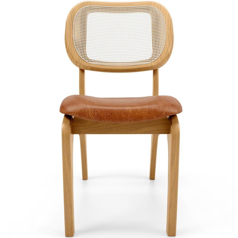 Kit 4 Cadeiras Para Sala De Jantar Estofada E Tela Mariah L02 Couríssimo Camel - 5