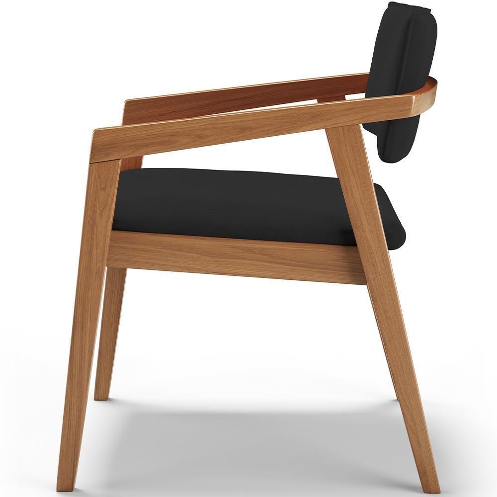 Kit 03 Cadeiras Para Sala De Jantar Estar Living Giorgia B04 Suede Preto - 5