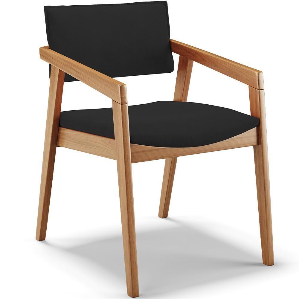 Kit 03 Cadeiras Para Sala De Jantar Estar Living Giorgia B04 Suede Preto - 6