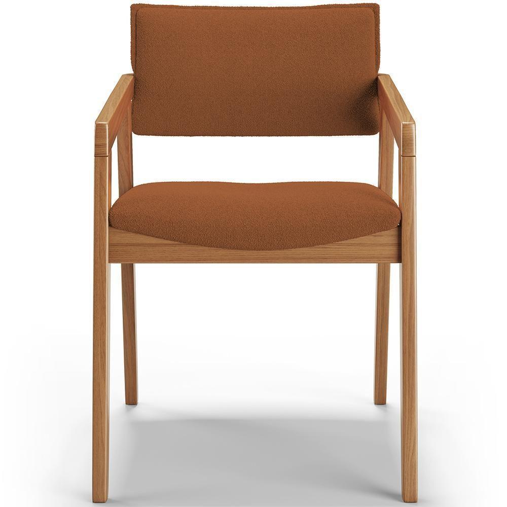 Kit 03 Cadeiras Para Sala De Jantar Estar Living Giorgia B04 Bouclê Terracota - 3