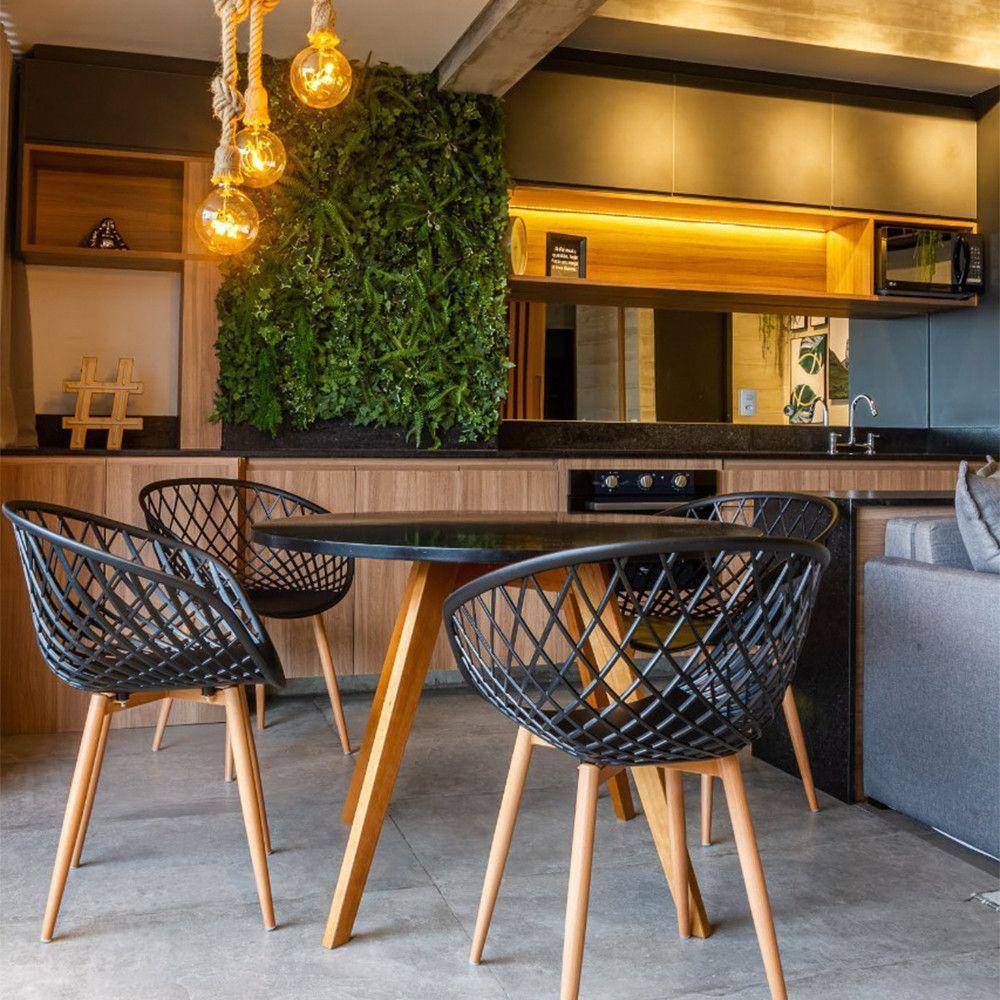 Kit 4 Cadeiras Monaco Com Assento Em Polipropileno Fratini Preto - 4