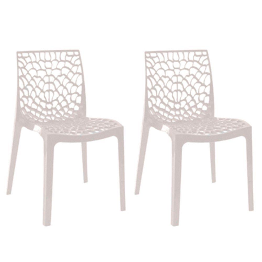Kit 2 Cadeiras Gruvyer Estrutura Em Polipropileno Fratini Branco - 1