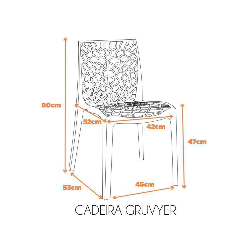 Kit 2 Cadeiras Gruvyer Estrutura Em Polipropileno Fratini Branco - 2