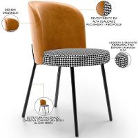 Kit 2 Cadeiras Sala De Jantar Estofada Gavi L02 Couríssimo Whisky Pied Poule