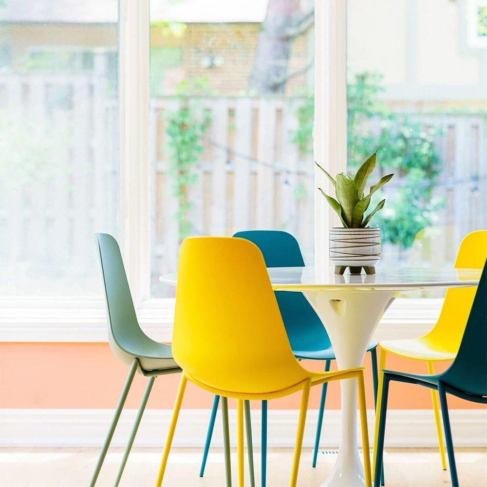 Kit 4 Cadeiras Miami Com Assento Em Polipropileno Fratini Amarelo - 3