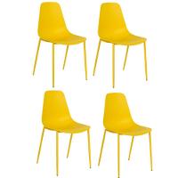 Kit 4 Cadeiras Miami Com Assento Em Polipropileno Fratini Amarelo - 1
