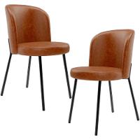 Kit 2 Cadeiras Sala De Jantar Estofada Gavi L02 Couríssimo Camel - 1