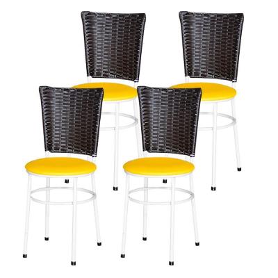 4 Cadeiras Para Mesa Branca Hawai Marrom Cor:vermelho