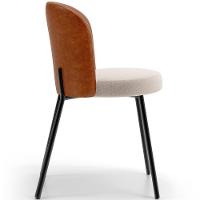 Kit 2 Cadeiras Sala De Jantar Estofada Gavi L02 Couríssimo Camel Bouclê Creme - 2