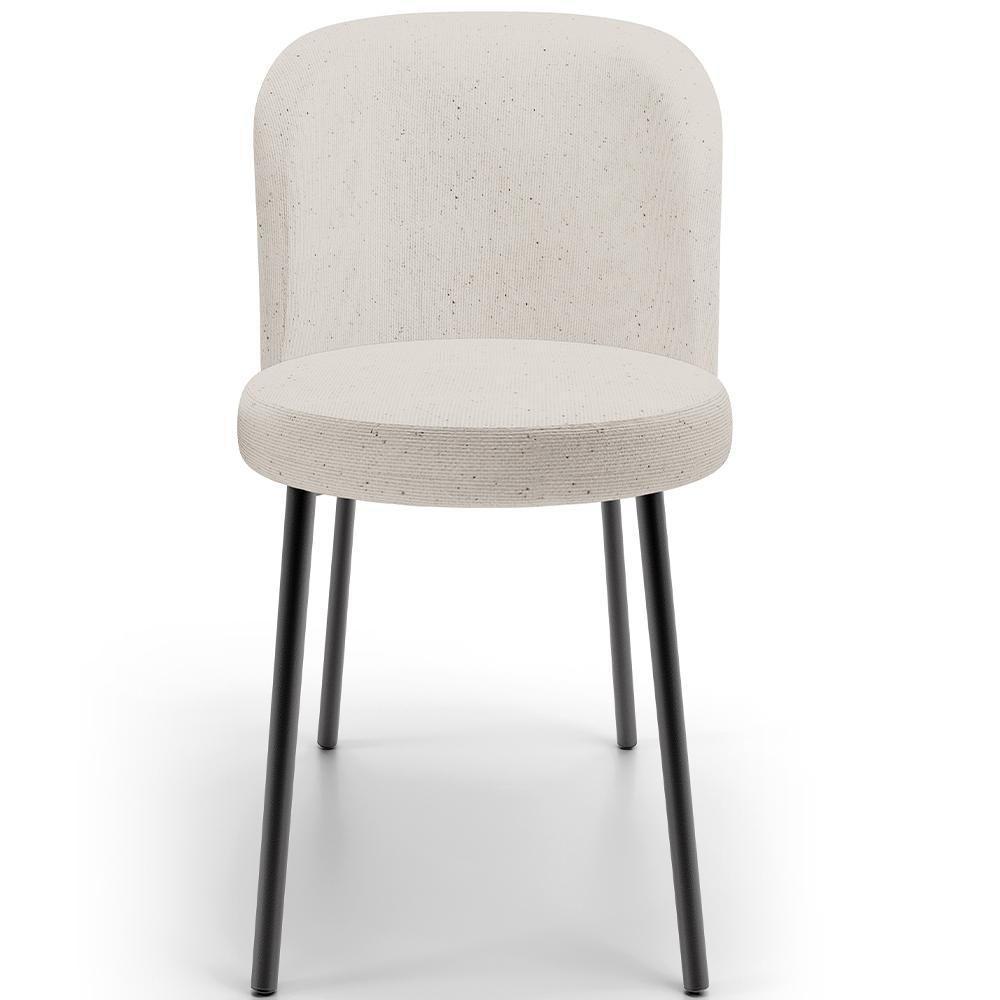 Kit 2 Cadeiras Sala De Jantar Estofada Gavi L02 Linho Cru - 5