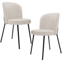 Kit 2 Cadeiras Sala De Jantar Estofada Gavi L02 Linho Cru - 1