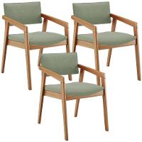 Kit 03 Cadeiras Para Sala De Jantar Estar Living Giorgia B04 Bouclê Oliva - 1