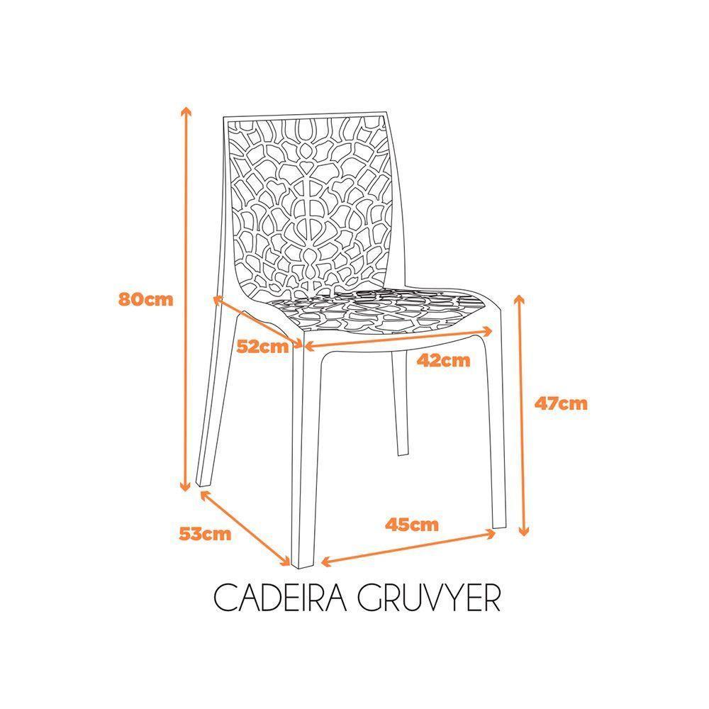 Kit 2 Cadeiras Gruvyer Estrutura Em Polipropileno Fratini Preto - 2