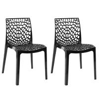 Kit 2 Cadeiras Gruvyer Estrutura Em Polipropileno Fratini Preto - 1