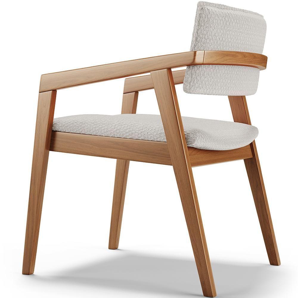 Kit 03 Cadeiras Para Sala De Jantar Estar Living Giorgia B04 Bouclê Cru - 6