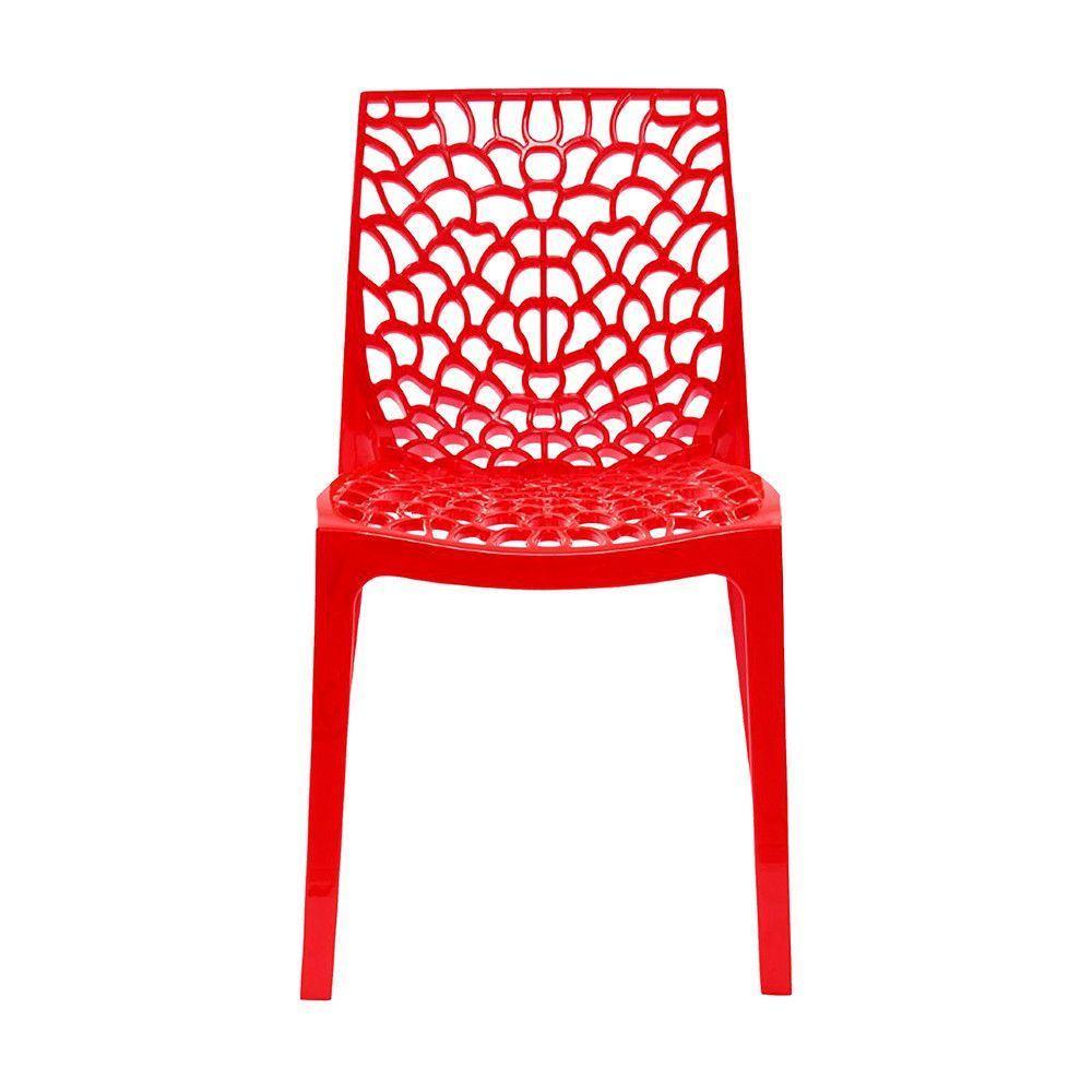 Kit 4 Cadeiras Gruvyer Estrutura Em Polipropileno Fratini Vermelho - 3