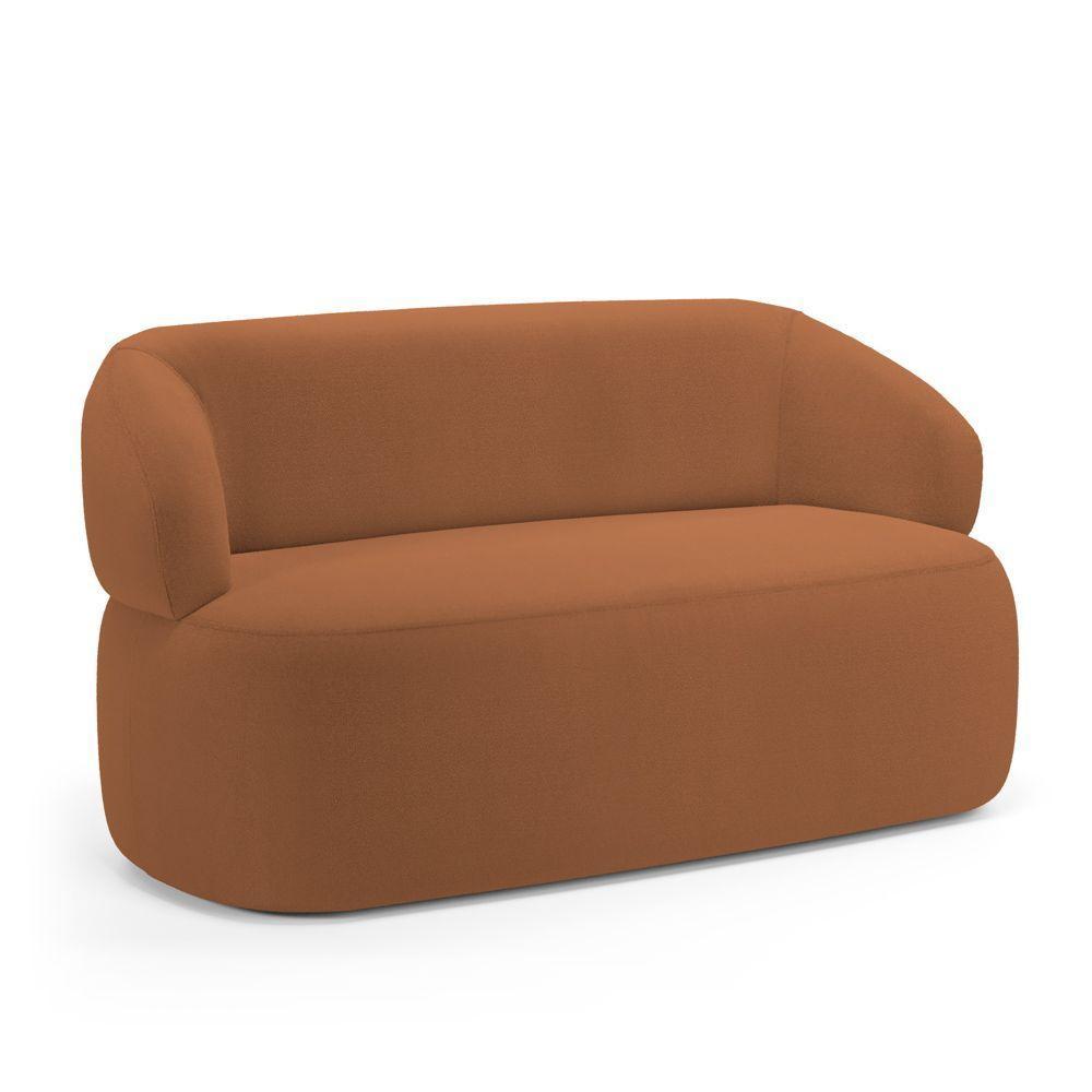 Sofá Orgânico 03 Lugares Living Glee 170cm Bouclê Terracota - Desk Design - 4