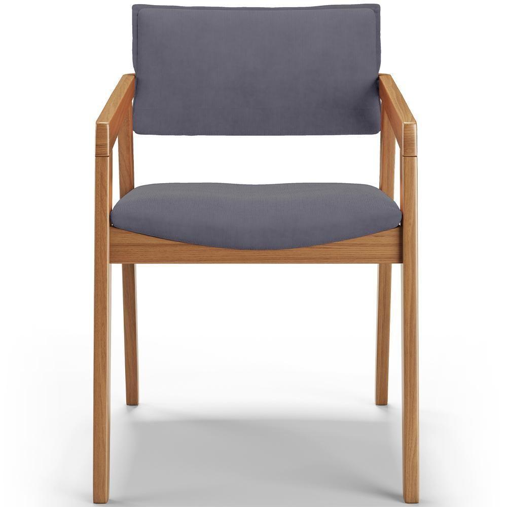 Kit 03 Cadeiras Para Sala De Jantar Estar Living Giorgia B04 Suede Cinza - 3