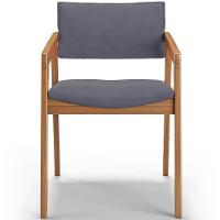 Kit 03 Cadeiras Para Sala De Jantar Estar Living Giorgia B04 Suede Cinza - 3