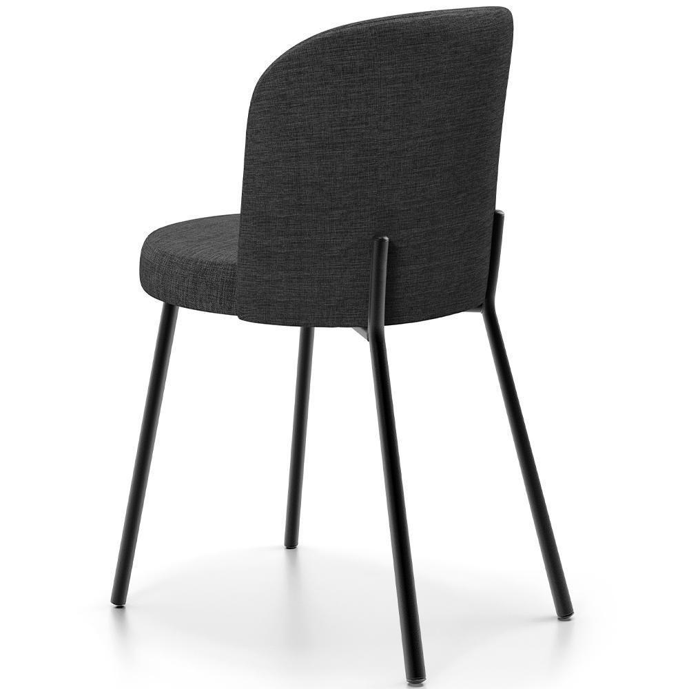 Kit 6 Cadeiras Sala De Jantar Estofada Gavi L02 Linho Cinza Escuro - 4