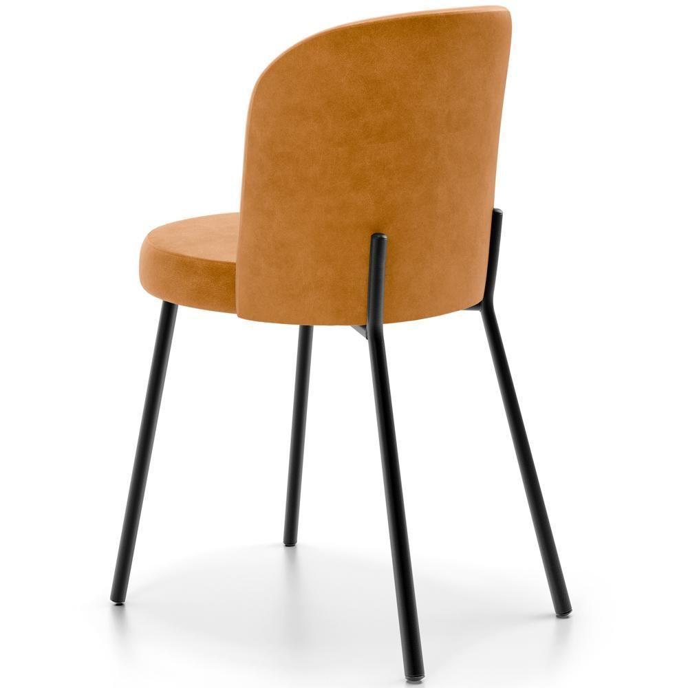 Kit 6 Cadeiras Sala De Jantar Estofada Gavi L02 Couríssimo Whisky - 4