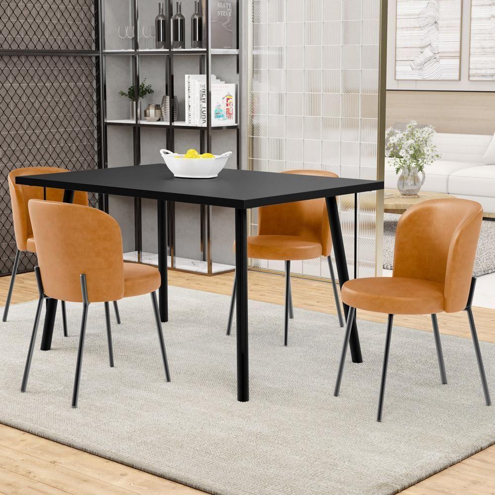 Kit 6 Cadeiras Sala De Jantar Estofada Gavi L02 Couríssimo Whisky - 6