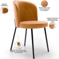 Kit 6 Cadeiras Sala De Jantar Estofada Gavi L02 Couríssimo Whisky - 7