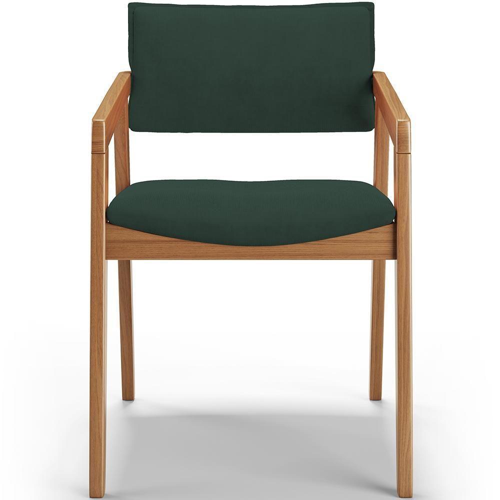 Kit 06 Cadeiras Para Sala De Jantar Estar Living Giorgia B04 Suede Verde Musgo - 4