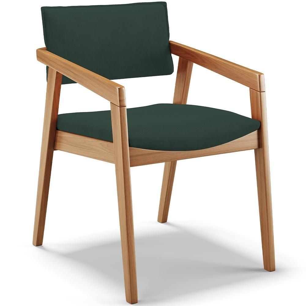 Kit 06 Cadeiras Para Sala De Jantar Estar Living Giorgia B04 Suede Verde Musgo - 7