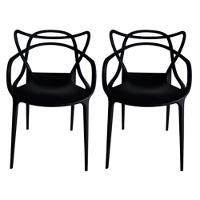Kit Com 2 Cadeiras Aviv Estrutura Em Polipropileno Fratini Preto - 1