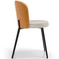 Kit 5 Cadeiras Sala De Jantar Estofada Gavi L02 Couríssimo Whisky Linho Cru