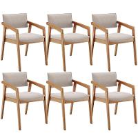 Kit 06 Cadeiras Para Sala De Jantar Estar Living Giorgia B04 Bouclê Creme - 1