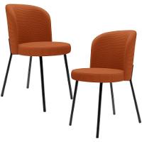 Kit 2 Cadeiras Sala De Jantar Estofada Gavi L02 Tecido Terracota - 1