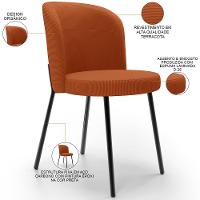 Kit 2 Cadeiras Sala De Jantar Estofada Gavi L02 Tecido Terracota - 7