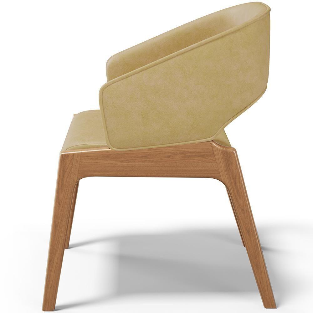 Kit 04 Cadeiras De Jantar E Estar Living Estofada Lince L02 Couríssimo Casco Fendi - Lyam Decor - 2