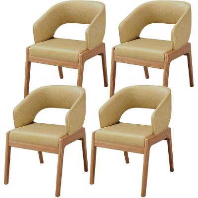 Kit 04 Cadeiras De Jantar E Estar Living Estofada Lince L02 Couríssimo Casco Fendi - Lyam Decor