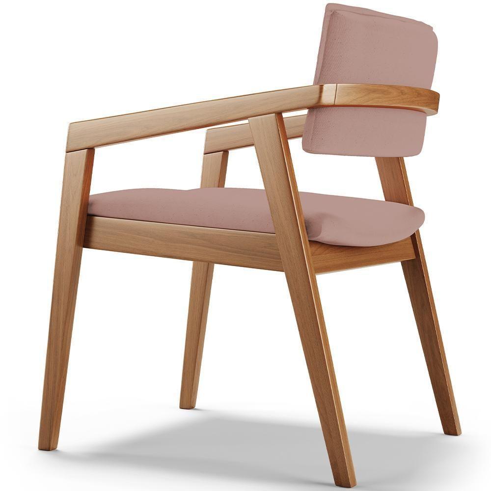 Kit 05 Cadeiras Para Sala De Jantar Estar Living Giorgia B04 Linho Rosê - 2