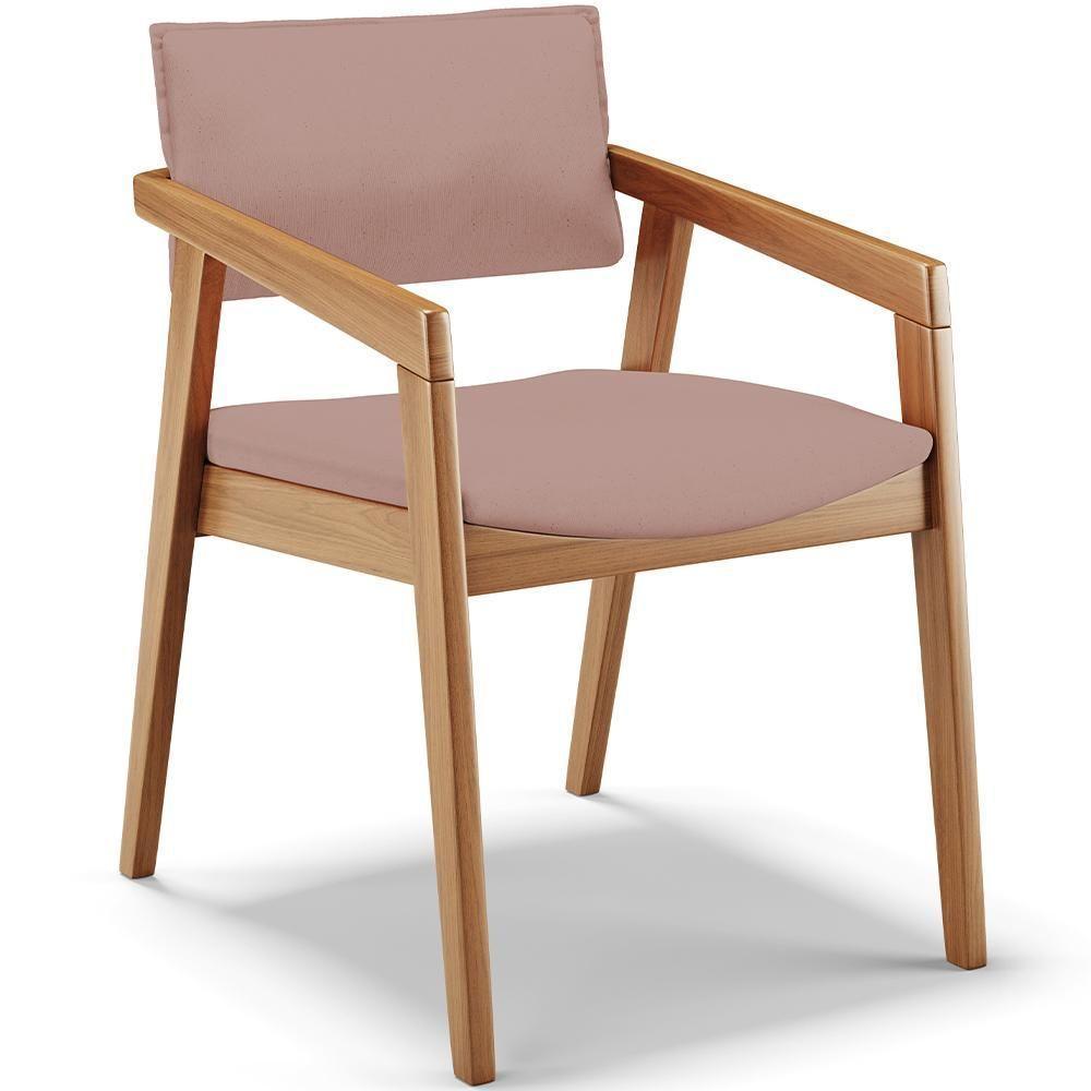 Kit 05 Cadeiras Para Sala De Jantar Estar Living Giorgia B04 Linho Rosê - 6