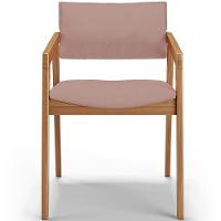 Kit 05 Cadeiras Para Sala De Jantar Estar Living Giorgia B04 Linho Rosê - 3