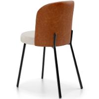 Kit 6 Cadeiras Sala De Jantar Estofada Gavi L02 Couríssimo Camel Linho Cru