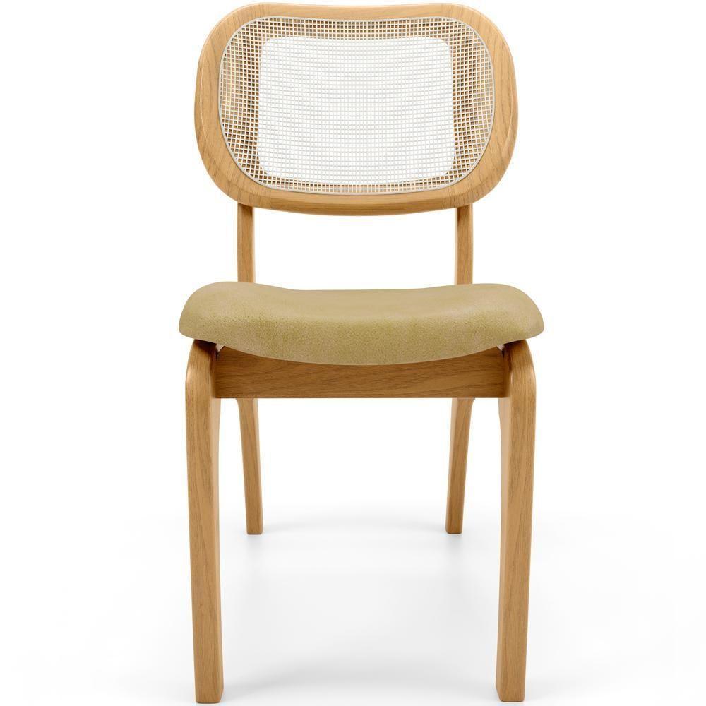 Kit 4 Cadeiras Para Sala De Jantar Estofada E Tela Mariah L02 Couríssimo Fendi - 5