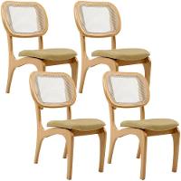 Kit 4 Cadeiras Para Sala De Jantar Estofada E Tela Mariah L02 Couríssimo Fendi - 1