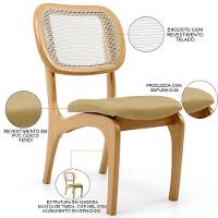 Kit 4 Cadeiras Para Sala De Jantar Estofada E Tela Mariah L02 Couríssimo Fendi - 7