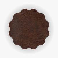 Cadeira De Jantar Lavínia Giratória Revestida Em Tecido Linho Bege E Courino Castanho - 3