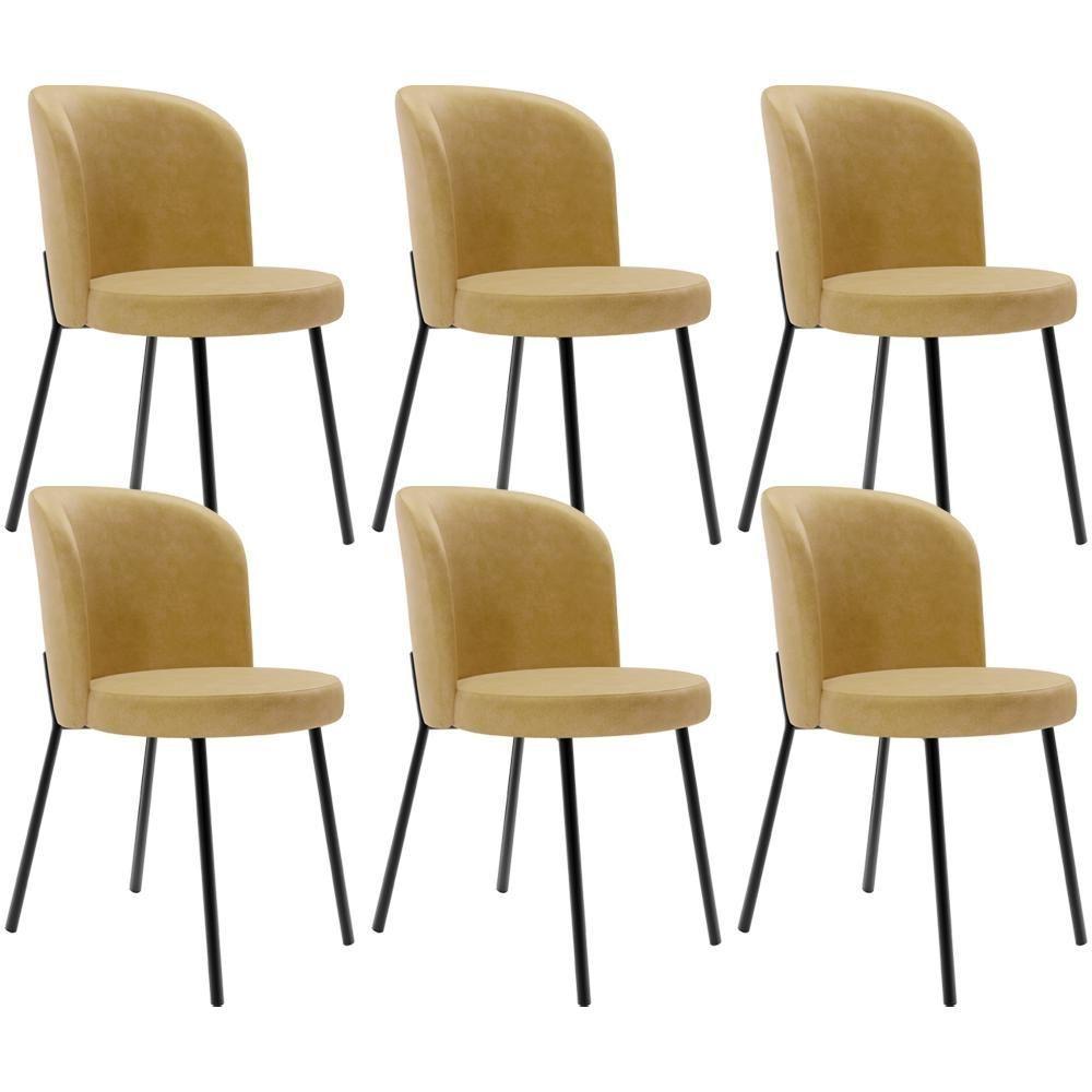 Kit 6 Cadeiras Sala De Jantar Estofada Gavi L02 Couríssimo Fendi - 1