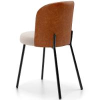 Kit 5 Cadeiras Sala De Jantar Estofada Gavi L02 Couríssimo Camel Bouclê Creme