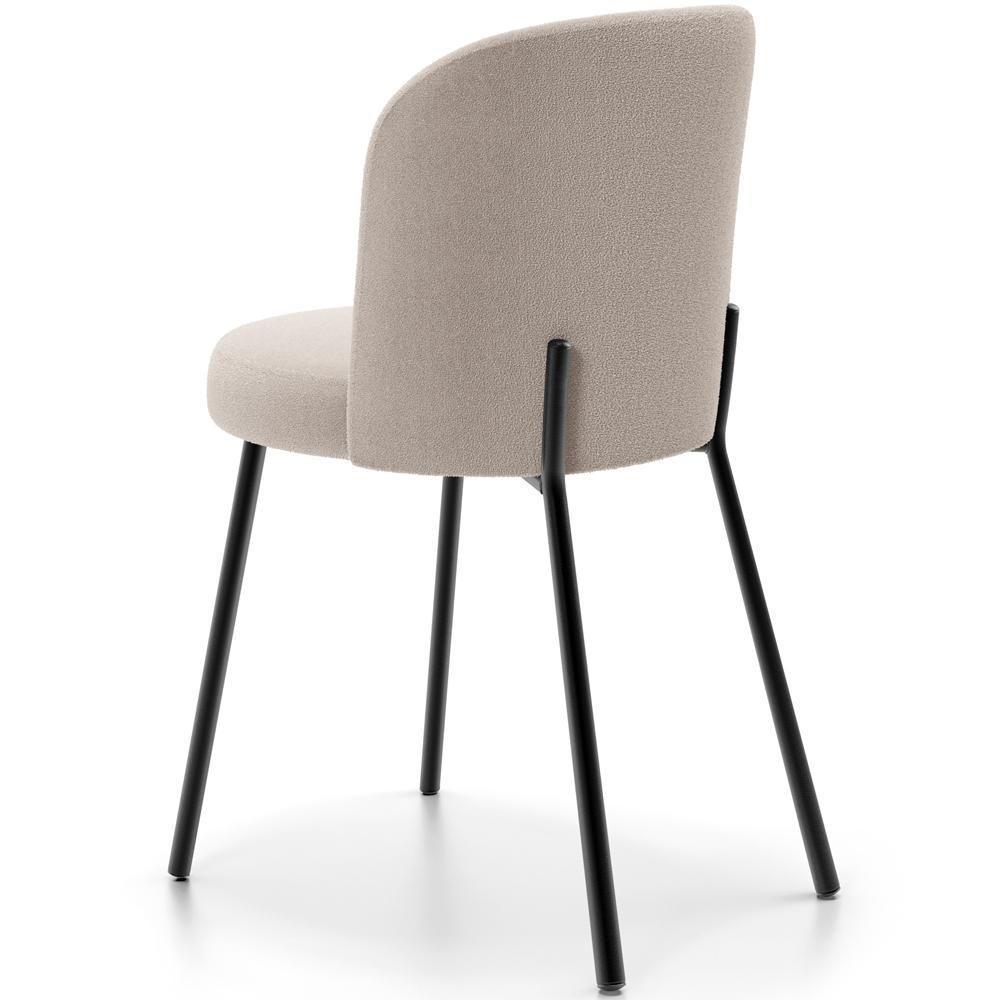 Cadeira Para Sala De Jantar Estofada Gavi L02 Bouclê Creme - 4