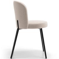 Cadeira Para Sala De Jantar Estofada Gavi L02 Bouclê Creme - 2