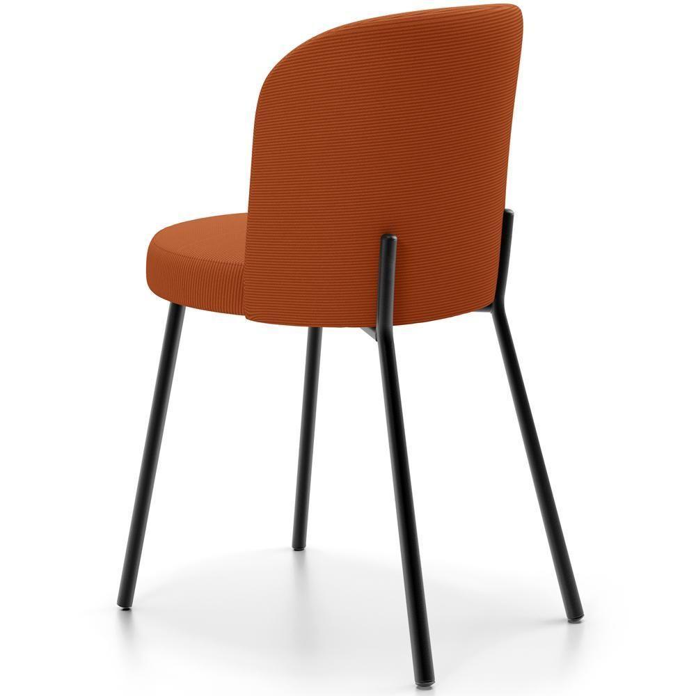 Kit 6 Cadeiras Sala De Jantar Estofada Gavi L02 Tecido Terracota - 4